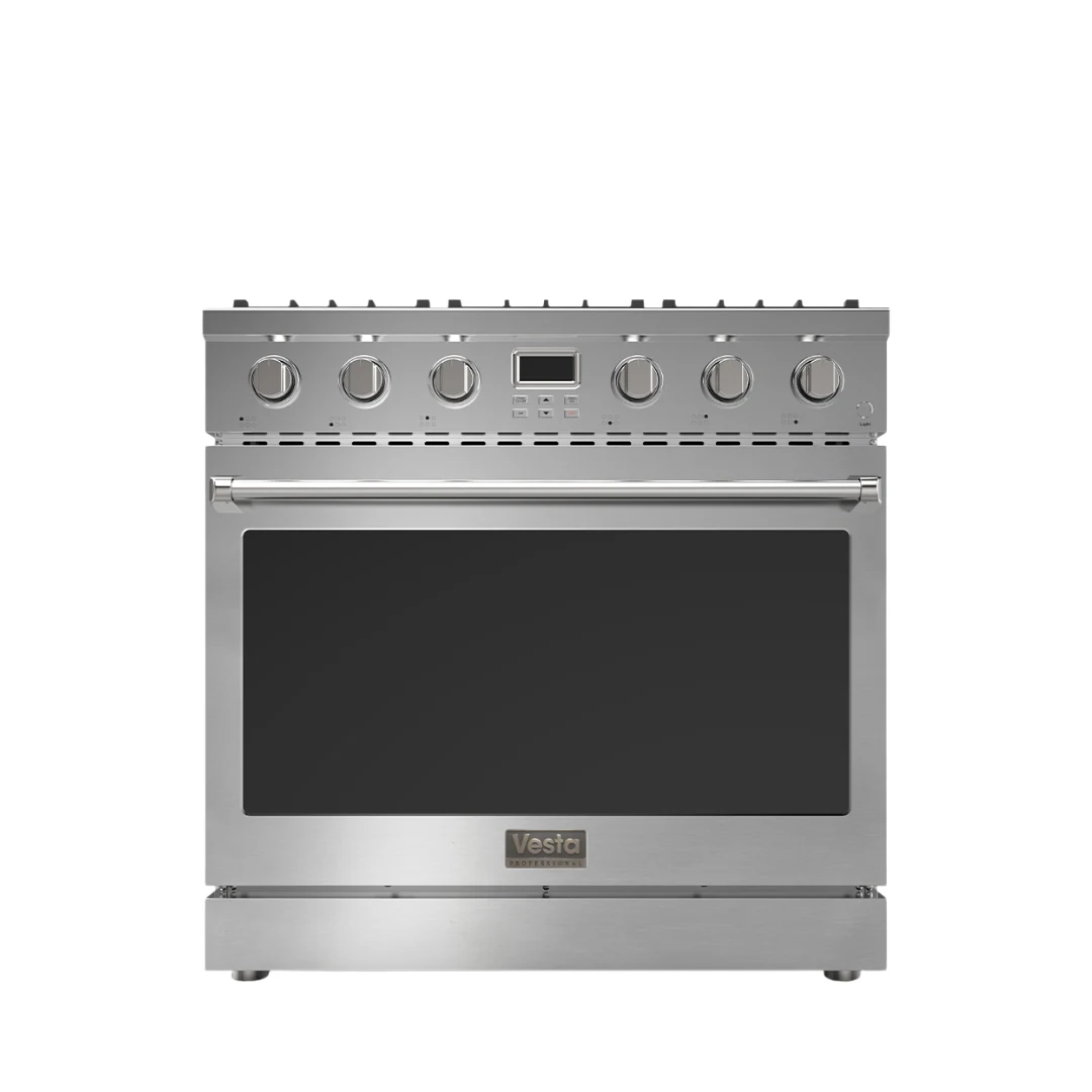 Alberta 36" Silver Full Gas Range